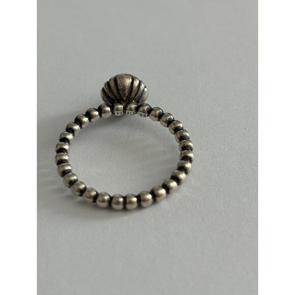 Pandora Sterling Silver Ring Grey Stone Size 7.5 Authentic - Picture 4 of 4